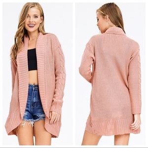 2 left!!! Pink Cable Knit Cardigan
